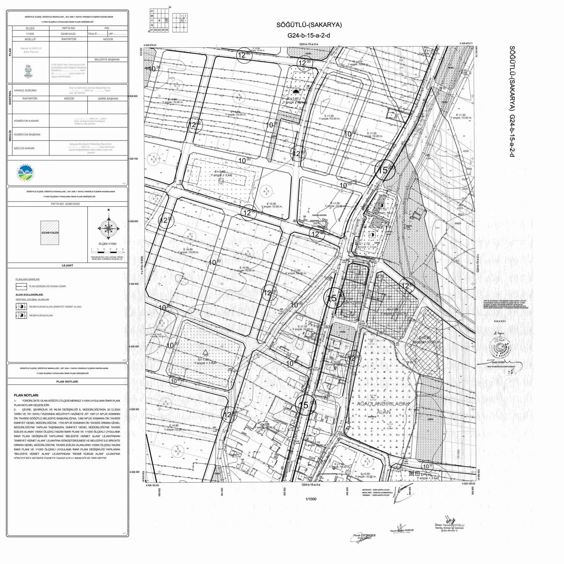 Söğütlü Mahallesi, 267 Ada, 1 Nolu Parseli Kapsayan 1/1000 ölçekli UİP Değişikliği Hk.